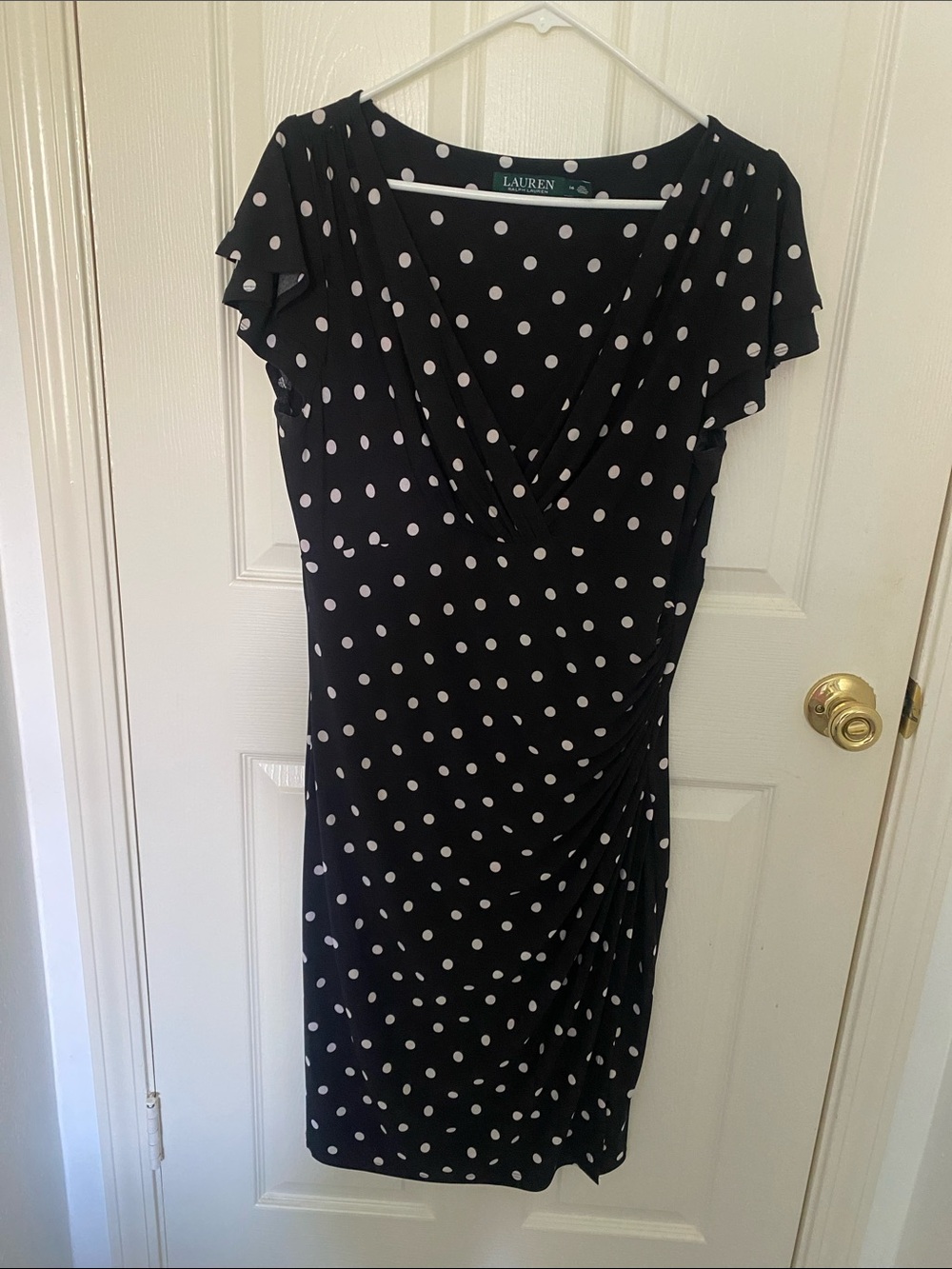 Lauren Ralph Lauren Black Polka Dot Midi Dress